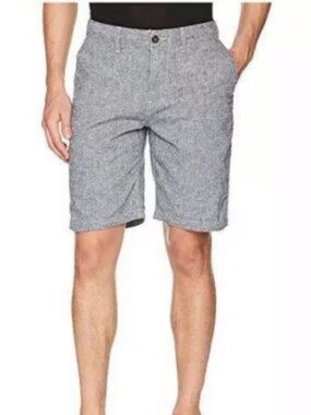 Lucky Brand Saturday Stretch Linen Blend Chino Shorts Blue |  W 36" Preppy Beach